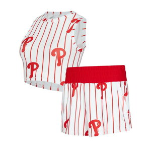 �A���u�����f�b�h ���f�B�[�X �A���_�[�E�F�A �i�C�g�E�F�A Unbranded Women's Conceptsport White Philadelphia Phillies Pinstripe Record Tank & Short Set Phl White �z���C�g