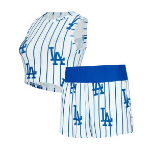 �A���u�����f�b�h ���f�B�[�X �A���_�[�E�F�A �i�C�g�E�F�A Unbranded Women's Conceptsport White Los Angeles Dodgers Pinstripe Record Tank & Short Set Lad White �z���C�g