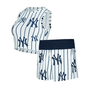 �A���u�����f�b�h ���f�B�[�X �A���_�[�E�F�A �i�C�g�E�F�A Unbranded Women's Conceptsport White New York Yankees Pinstripe Record Tank & Short Set Ynk White �z���C�g