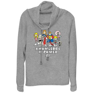 �f�B�Y�j�[ ���f�B�[�X �g�b�v�X T�V���c �v���X�T�C�Y �O���t�B�b�N Disney'schoolhouse Rock! Knowledge Is Power Character Lineuplusize Cowlneck Graphic Lightweight Long Sleeve Gray Heather �O���[