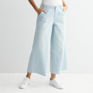 �\�m�} ���f�B�[�X �{�g���X �f�j���p���c �����b�N�X�t�B�b�g �A���N�� �W�[���Y Women'sonoma Goods For Life Relaxed Fit Wide-Leg Ankle Jeans Railroad Stripe �X�g���C�v