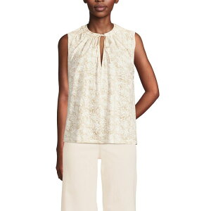 yz YGh fB[X TVc gbvX Women's Lands' End Notch Neck Swing Tank Top Champagne Leaf