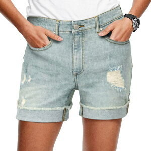 yz Ellos fB[X n[tpcEV[c {gX ellos Women's Plus Size Frayed Cuff Hem Shorts Bleach Distressed