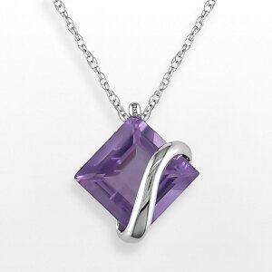 yz Xe O[X fB[X lbNXE`[J[Ey_ggbv ANZT[ Stella Grace 10k White Gold Amethyst Swirl Pendant Purple