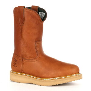 �W���[�W�A�u�[�c �����Y �V���[�Y �u�[�c�E���C���u�[�c Georgia Boots Farm & Ranch Men's 10-in. Wellington Work Boots Barracuda Gold �S�[���h