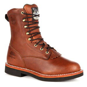 �W���[�W�A�u�[�c �����Y �V���[�Y �u�[�c�E���C���u�[�c ���[�X Georgia Boots Farm & Ranch Lacer Men's 8-in. Work Boots Barracuda Walnut