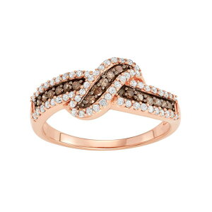 �A���u�����f�b�h ���f�B�[�X �A�N�Z�T���[ �����O Unbranded 14k Rose Gold Over Silver 1/2 Carat.W. Brown & White Diamond Ring Sterling �z���C�g