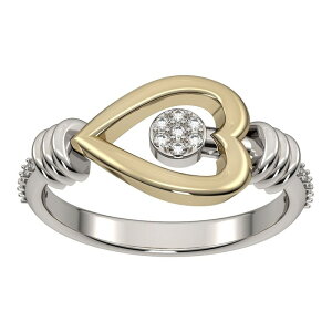 �A���u�����f�b�h ���f�B�[�X �A�N�Z�T���[ �����O Unbranded Two Tone Diamond Heart Ring Sterling