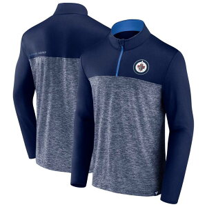 �t�@�i�e�B�N�X �����Y �g�b�v�X T�V���c �W���P�b�g Men's Fanatics Navy Winnipeg Jets Iconic Defender Quarter-Zip Jacket Jts Navy �l�C�r�[