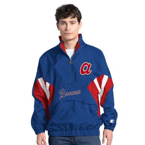 �X�^�[�^�[ �����Y �g�b�v�X T�V���c Men'starteroyal Atlanta Braves Cooperstown Chief Half-Zipullover Brv Blue �u���[