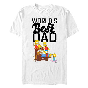 AjLN^[ Y gbvX TVc OtBbN Licensed Character Men's The Simpson's World's Best Dad Scene Graphic Tee White zCg