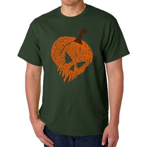�G���G�[�|�b�v�A�[�g �����Y �g�b�v�X T�V���c LA Pop Art Evil Pumpkin - Men's Word Art-Shirt Forest �t�H���X�g