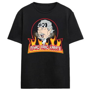 �A�j���L�����N�^�[ �����Y �g�b�v�X T�V���c �O���t�B�b�N Licensed Character Men's Cobra Kai Miyagi Fangraphic Tee Black �u���b�N