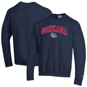 yz `sI Y TVc gbvX Men'sChampion Navy Gonzaga Bulldogs Arch Over Logo Pullover Sweatshirt Zag Navy