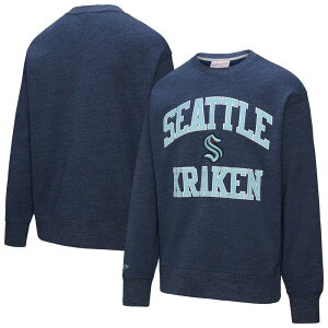 �~�b�`�F��&�l�X �����Y �g�b�v�X T�V���c �X�E�F�b�g �t���[�X Men's Mitchell & Ness Deep Sea Blue Seattle Kraken Playoff Win Fleece Pullover Sweatshirt Krk Navy �l�C�r�[