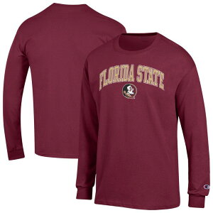�`�����s�I�� �����Y �g�b�v�X T�V���c ���S Men'sChampion Garnet Florida State Seminoles Arch Over Logo Long Sleeve T-Shirt Fsu Red ���b�h