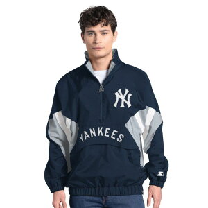 �X�^�[�^�[ �����Y �g�b�v�X T�V���c Men'starter Navy New York Yankees Cooperstown Chief Half-Zipullover Ynk Navy �l�C�r�[