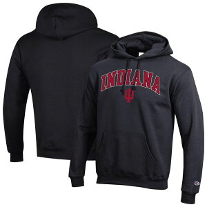 yz `sI Y TVc gbvX Men'sChampion Black Indiana Hoosiers Arch Over Logo Pullover Hoodie Ind Black