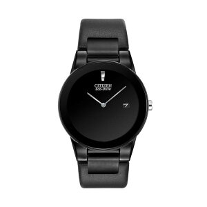 V`Y Y ANZT[ rv TVc U[ Citizen Eco-Drive Stainlessteel Black Ion Leather Watch - AU1065-07E - Men Black ubN