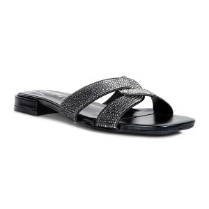 �����h�����O ���f�B�[�X �V���[�Y �T���_�� London Rag Rum Cake Crosstrap Rhinestone Women'sandals Black �u���b�N
