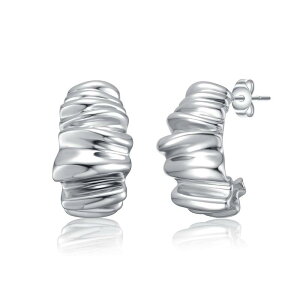 Aufbh fB[X ANZT[ sAXECO Unbranded Waffled Wave Chunky Earringsilver Tone Vo[
