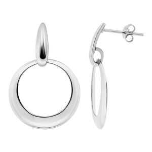 Aleure Precioso fB[X ANZT[ sAXECO Aleure Precioso Polished Circle Door Knocker Style Dropost Earringsterling
