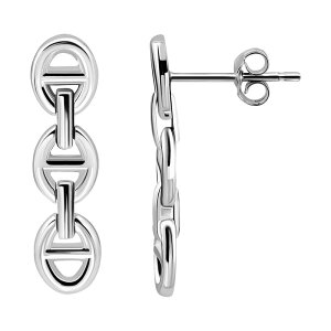 Aleure Precioso fB[X ANZT[ sAXECO Aleure Precioso Sterling Silver Triple D Link Chainickel Free Drop Earringsterling Vo[
