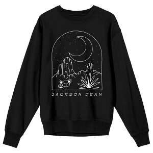�A�j���L�����N�^�[ ���f�B�[�X �g�b�v�X T�V���c �N���[�l�b�N �X�E�F�b�g Licensed Character Juniors' Jackson Dean Moonlit Desert Long Sleeve Crewneck Sweatshirt Black �u���b�N