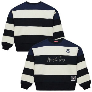 �~�b�`�F��&�l�X ���f�B�[�X �g�b�v�X T�V���c �X�E�F�b�g �t���[�X Women's Mitchell & Ness Navy/Black Minnesota Twins Cooperstown Collection Blocked Fleece Pullover Sweatshirtwnavy �l�C�r�[