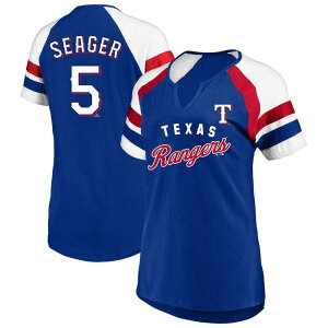 �v���t�@�C�� ���f�B�[�X �g�b�v�X T�V���c �v���X�T�C�Y Women'sProfile Corey Seageroyal Texas Rangers Plusize Name & Numberaglan T-Shirt Rgr Blue �u���[