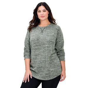 yz Axj[ fB[X jbgEZ[^[ AE^[ Avenue Women's Plus Size Rayna Hacci Drop Shoulder Top Olive
