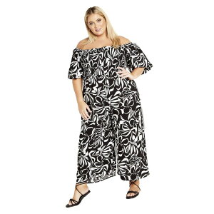 yz Axj[ fB[X s[X gbvX Avenue Women's Plus Size Annabelle Print Jumpsuit Sketch Floral