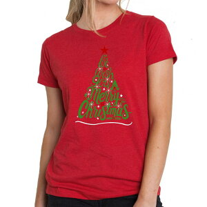 GG[|bvA[g fB[X gbvX TVc LA Pop Art We Wish You A Merry Christmas - Women's Premium Blend Word Art-Shirt Red bh