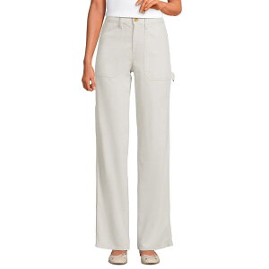 �����Y�G���h ���f�B�[�X �{�g���X �J�W���A���p���c Women's Lands' End Herringbone Chino High Rise Utility Pants Light Stone �X�g�[��