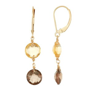 yz Aufbh fB[X sAXECO ANZT[ 14k Gold Citrine & Smoky Quartz Drop Earrings Multi/None