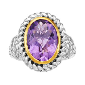 �A���u�����f�b�h ���f�B�[�X �A�N�Z�T���[ �����O Unbranded Sterling Silver & Gold Tone Oval Amethyst Ring Two Tone �S�[���h