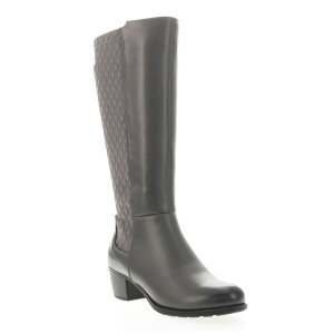 �v���y�b�g ���f�B�[�X �V���[�Y �u�[�c�E���C���u�[�c ���U�[ Propetalise Women's Leather Knee-High Boots Gray �O���[