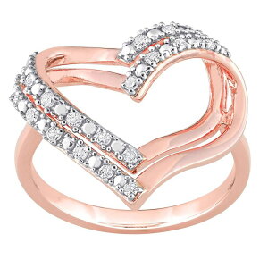 Xe O[X fB[X ANZT[ O Stella Grace Sterling Silver 1/5 Carat.W. Diamond Heart Ring Rose Tone Vo[