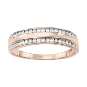 �A���u�����f�b�h ���f�B�[�X �A�N�Z�T���[ �����O Unbranded Sterling Silver 1/4 Carat.W. Diamond Rail Road Ring Rose Tone �V���o�[