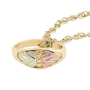 yz ubNqYS[h fB[X lbNXE`[J[Ey_ggbv ANZT[ Black Hills Gold Tri-Tone Baby Ring Pendant Necklace 10k Tri Tone