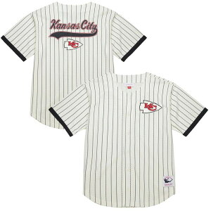 �~�b�`�F��&�l�X �����Y �g�b�v�X T�V���c ���B���e�[�W ���b�V�� ���S Men'sMitchell & Ness Cream Kansas City Chiefs Final Seconds Vintage Logo Mesh Button-Up Shirt Chf Beige �x�[�W��