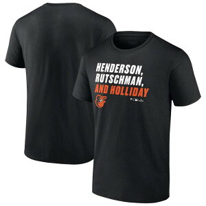 �A���u�����f�b�h �����Y �g�b�v�X T�V���c Unbranded Men's Adley Rutschman Gunnar Henderson &Jackson Holliday Black Baltimore Oriolestacked Names T-Shirt Orl Black �u���b�N