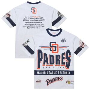 �~�b�`�F��&�l�X �����Y �g�b�v�X T�V���c Men's Mitchell & Ness White San Diego Padres Cooperstown Collection Team Origins Premium T-Shirt Pad White �z���C�g