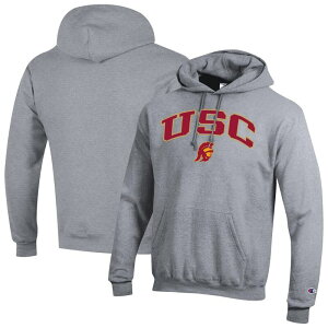 �`�����s�I�� �����Y �g�b�v�X T�V���c ���S �p�[�J�[ Men'sChampion Heather Gray USC Trojans Arch Over Logo Pullover Hoodie Usc Grey �O���[