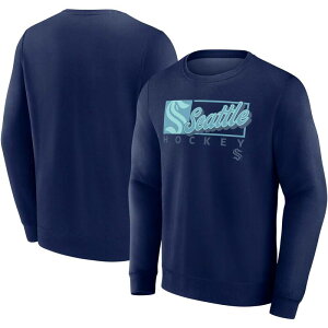 �y���������z �t�@�i�e�B�N�X �����Y T�V���c �g�b�v�X Men's Fanatics Deep Sea Blue Seattle Kraken Focus Fleece Pullover Sweatshirt Krk Navy