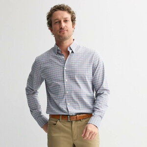�\�m�} �����Y �g�b�v�X T�V���c �X�����t�B�b�g �v�����g ���� Men'sonoma Goods For Life Short-Sleeve Printed Slim Fit Performance Shirt Blue White Mini Stripe �z���C�g
