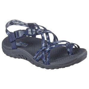 yz XPb`[Y fB[X T_ V[Y Skechers Reggae Positive Space Women's Strappy Sandals Navy