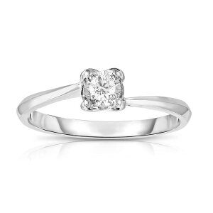 【送料無料】 アンブランデッド レディース リング アクセサリー 10k White Gold 1/10 Carat T.W. Diamond Ring 10k White Gold
