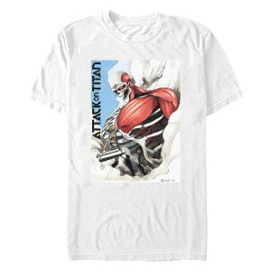 �A�j���L�����N�^�[ �����Y �g�b�v�X T�V���c �g�[�� �O���t�B�b�N Licensed Character Big & Tall Attack On Titan Attack In The Clouds Graphic Tee White �z���C�g