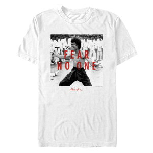 �A�j���L�����N�^�[ �����Y �g�b�v�X T�V���c �O���t�B�b�N Licensed Character Men's Bruce Lee Fear None Graphic Tee White �z���C�g